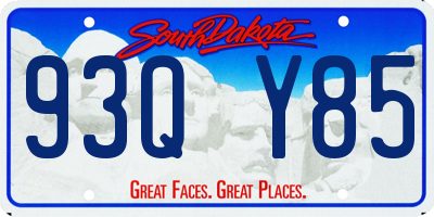 SD license plate 93QY85