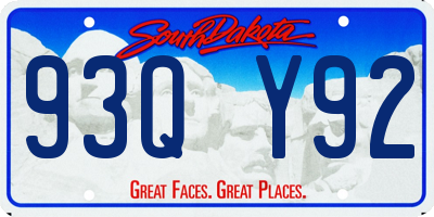 SD license plate 93QY92