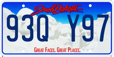 SD license plate 93QY97