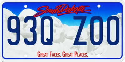 SD license plate 93QZ00