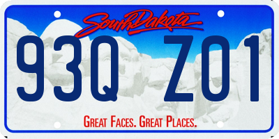 SD license plate 93QZ01