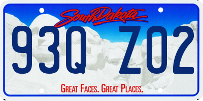 SD license plate 93QZ02