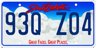 SD license plate 93QZ04