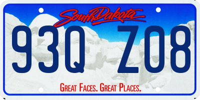 SD license plate 93QZ08
