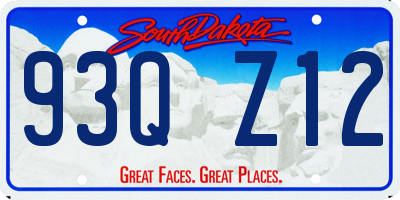 SD license plate 93QZ12