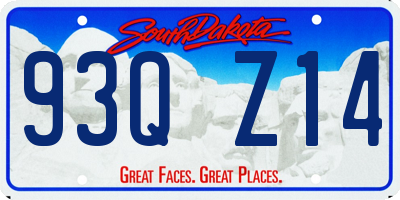 SD license plate 93QZ14