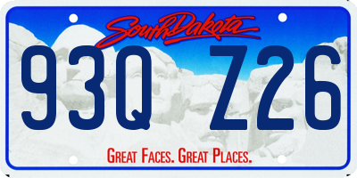 SD license plate 93QZ26