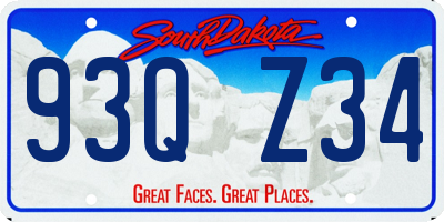 SD license plate 93QZ34