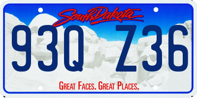 SD license plate 93QZ36