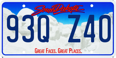 SD license plate 93QZ40