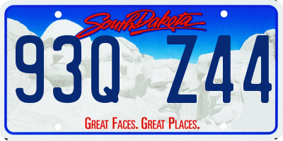SD license plate 93QZ44