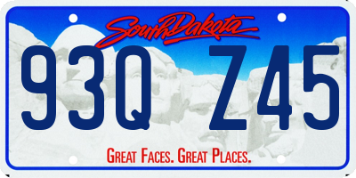 SD license plate 93QZ45