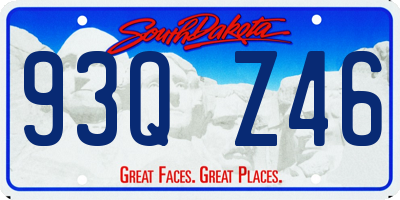 SD license plate 93QZ46