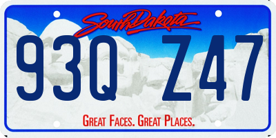 SD license plate 93QZ47