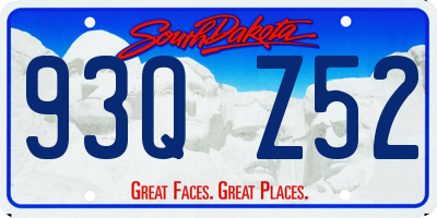 SD license plate 93QZ52