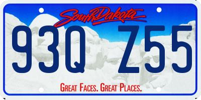SD license plate 93QZ55