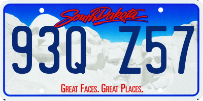 SD license plate 93QZ57