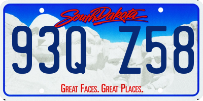 SD license plate 93QZ58