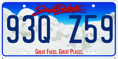 SD license plate 93QZ59