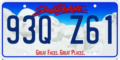SD license plate 93QZ61