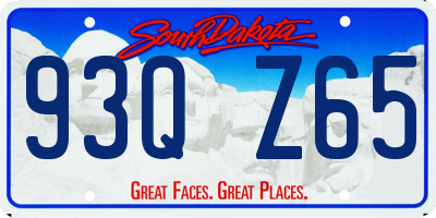 SD license plate 93QZ65