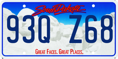 SD license plate 93QZ68