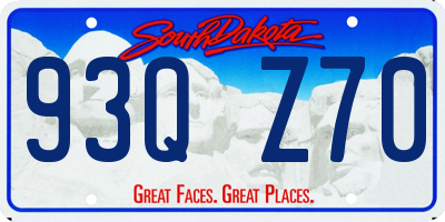 SD license plate 93QZ70