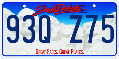 SD license plate 93QZ75