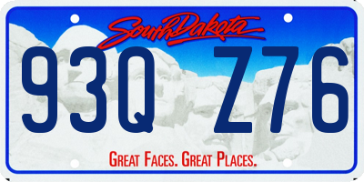 SD license plate 93QZ76