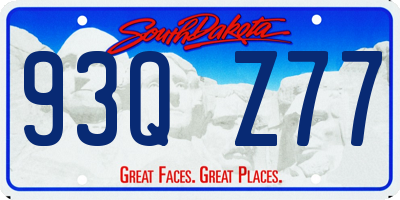 SD license plate 93QZ77