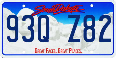 SD license plate 93QZ82