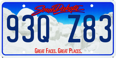 SD license plate 93QZ83