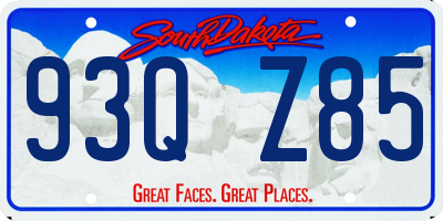 SD license plate 93QZ85
