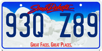 SD license plate 93QZ89