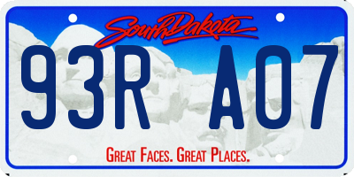 SD license plate 93RA07