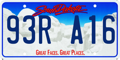 SD license plate 93RA16