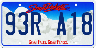 SD license plate 93RA18