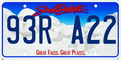 SD license plate 93RA22