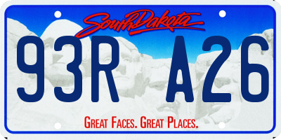 SD license plate 93RA26
