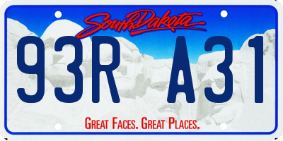 SD license plate 93RA31