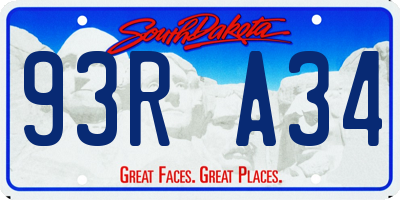 SD license plate 93RA34