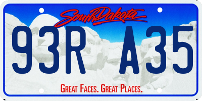 SD license plate 93RA35
