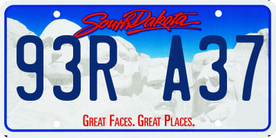 SD license plate 93RA37
