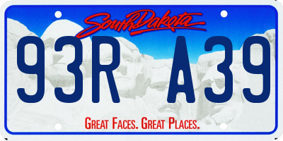 SD license plate 93RA39