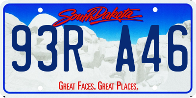 SD license plate 93RA46