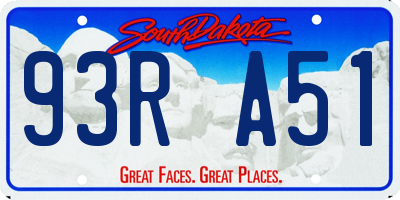 SD license plate 93RA51