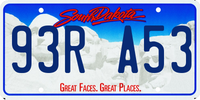 SD license plate 93RA53
