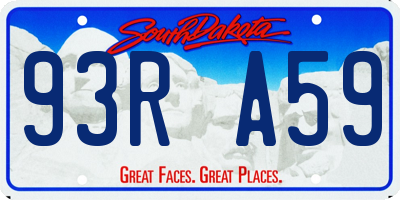 SD license plate 93RA59