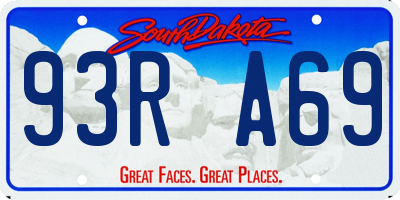 SD license plate 93RA69