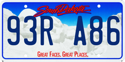 SD license plate 93RA86
